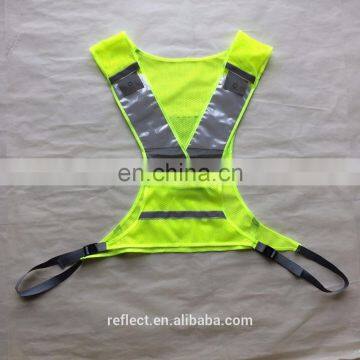 high visibility running vest customized logo wite LED flashing