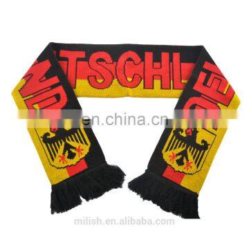 SC-0002 Acrylic custom print knitted jacquard German Deutschland football fan scarf