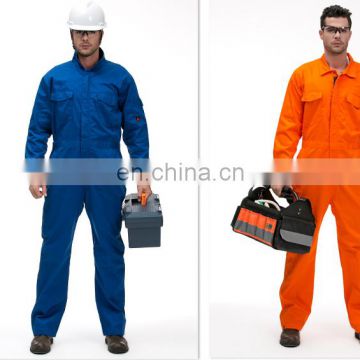 Navy blue polyester/cotton factory fireproof industrial uniform clothing, work clothes