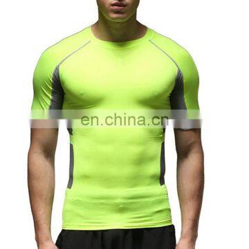 Men's quick-dry fitted round neck short sleeve color sport tshirt