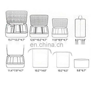8 Set Packing Organizer Waterproof Mesh Travel Luggage Packing Cubes