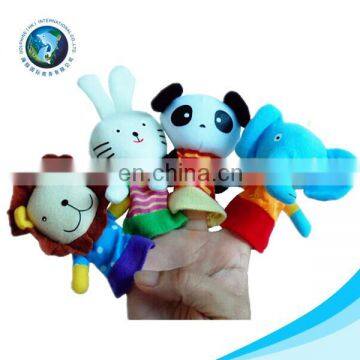 Low MOQ wholesale cartoon custom finger puppet fashion toy for kids soft plush animal finger puppet