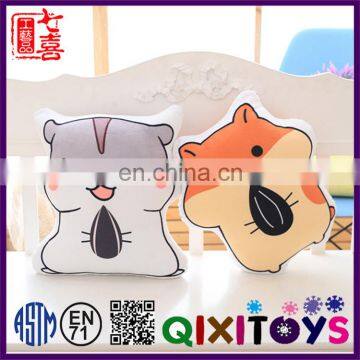 New products cute hamster design printed cotton sofa cushion cover with stuffing for sale