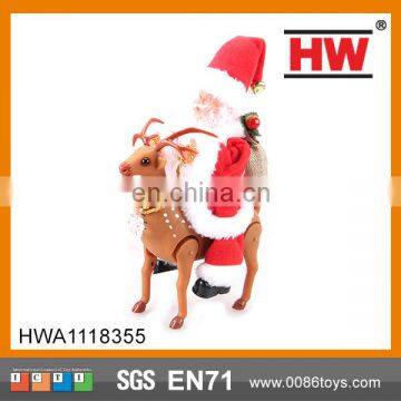 Battery Operated Funny Ride Deer Santa Claus Christmas Gift Electric Santa Claus