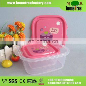 Clear Square Slim Microwave Keep Food Freshness Box Plastic Food Storage Box Set With Handle