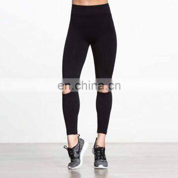 Knee hollow out sports power breathable women's fitness yoga pants leggings