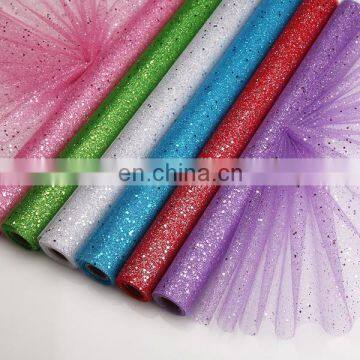 shinny hotel table decoration mesh roll flower wrapping mesh roll