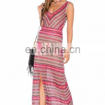 Fancy colour beach dresses for ladies/China factory Wholesale maxi dress