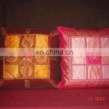 Khambria Cushion Cover, Chikan work Cushion Cover