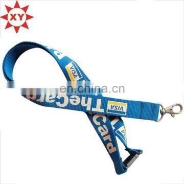 Manufacture making blue neck strap lanyard for gift