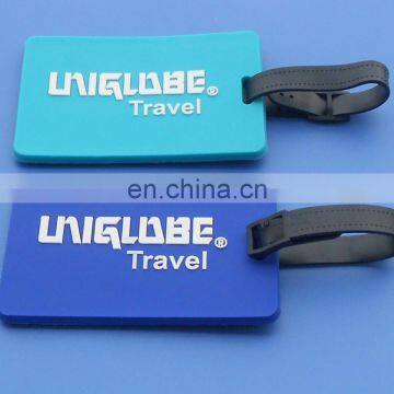 Soft PVC travel luggage tag/travel bright colored luggage tags/standard size pvc luggage tag