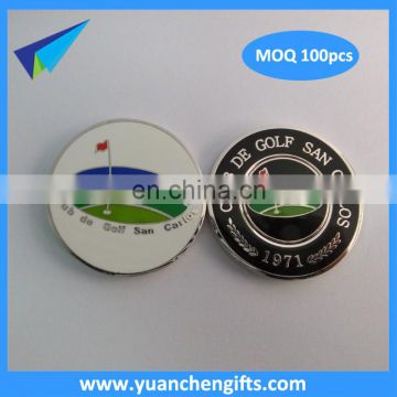 New popular magnetic coin golf ball marker with metal logo