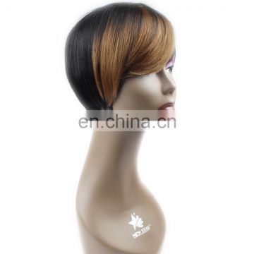 Cheap Short Old Fashion ombre colored T1b-30 100% Indian Women Human Hair WigS