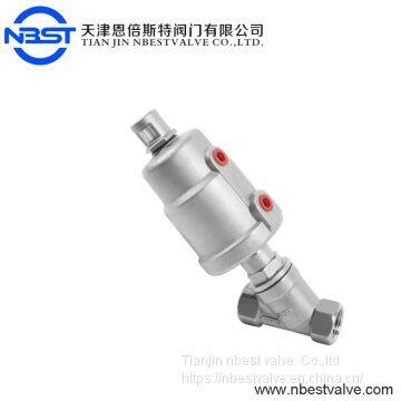 Pneumatic Mechanical Valves 45 Degree Stainless Steel Angle Seat Valve photo-5