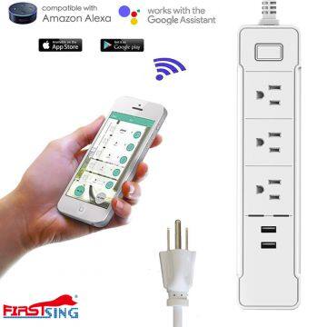 Firstsing Soundance Wifi Smart Socket Power Strip with 2 USB Charging Ports For iPhone Android Smartphone