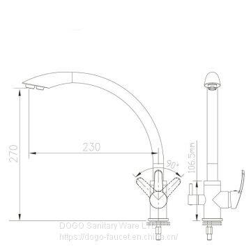 Dogo Factory Wholesale KaiPing Taps Black China Faucet 3 Way Kitchen Faucet photo-5