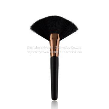 Individual Customize Factory OEM Black Synthetic Hair Fan Brush Makeup Brush photo-3