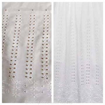 design cotton voile fabric with lace embroidery