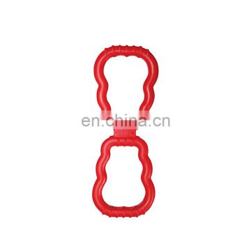 Small and big size interactive rubber dog ring toy red dog chewing wrestling ring tug toy