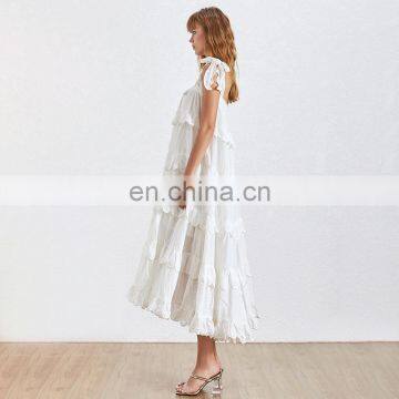 TWOTWINSTYLE Strapless Off Shoulder Backless Ruffles Bow Dresses Female Fashion 2020 photo-5