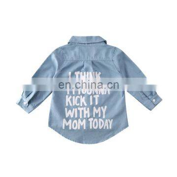 Autumn Toddler Baby Girl Coat Cotton Denim Kids Children Clothes Letters Printed Tops T-Shirt Trench Jacket photo-6