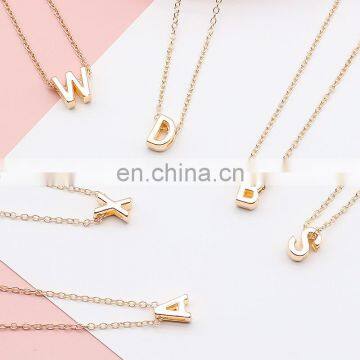 26 Letters Pendant Necklaces Simple Gold Color A-Z for Women DIY Name Necklace Jewelry Gift Initial Jewelry Clavicular Chain