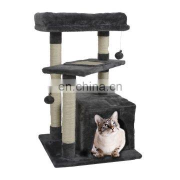 Amazon Hot Selling Large Size Wooden Pet Scratcher House Tower Condo Cat Tree photo-2