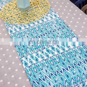 2019 Amazon New Design Peacock Blue Digital Printed Table Runner for Weddings Party Banquet photo-7