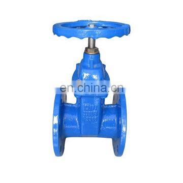 high pressure 4 inch DIN F4 ductile cast iron ggg50 resilient seated NRS sluice gate valve