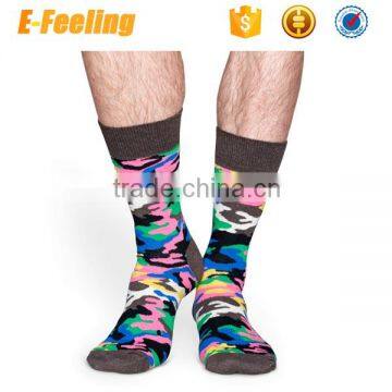 2016 Fashion Custom Jacquard Logo Camo Socks