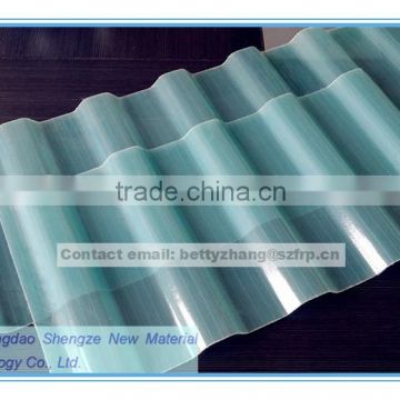 GRP roofing sheet, panel skylight with smooth gel surface, anti UV frp sheet