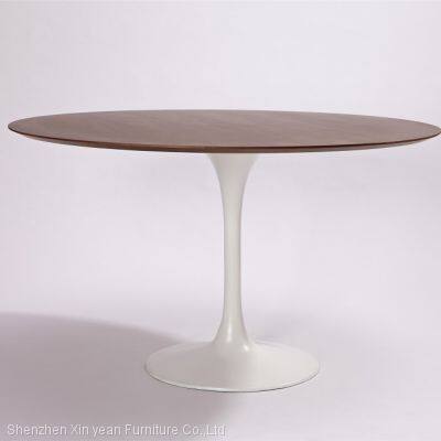 Eero Saarinen Modern Tulip Style Black Kitchen White Marble Top Round Dining Table and Chairs photo-3