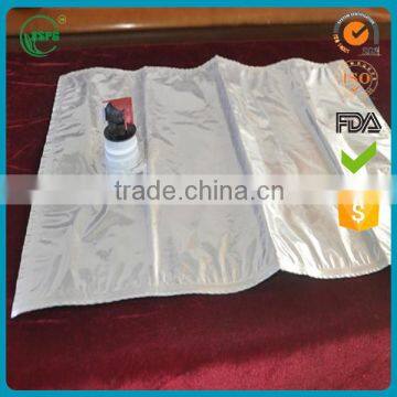 Hot sale wine plastic bag ,bag in box with spout and tap, liquid bag for packing up mang liquid cargo