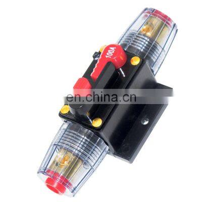 Car Truck Audio Amplifier Circuit Breaker 50A 60A 80A 100A 150A 12V 24V DC Fuse Holder AGU Style Stereo Amplifier Refit Fuse