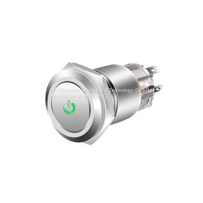 J&V 19MM Graphic Luminous Metal Button Switch