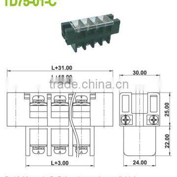 Panel Mount Terminal Block 16.0mmpitch 600V 75A Perforation Terminal Blocks photo-2