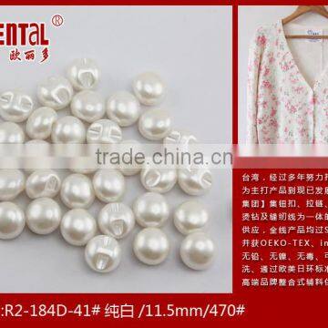 white pearl button with tunnel shank for women's wedding dress