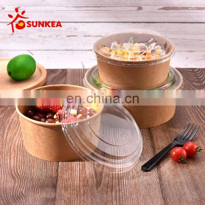 Biodegradable Eco friendly paper food packaging Kraft Salad Paper Bowl