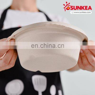 Sunkea 100% Biodegradable Food Packaging Wheat Straw Pulp Bowl Disposable Paper Eco-friendly Customized photo-5