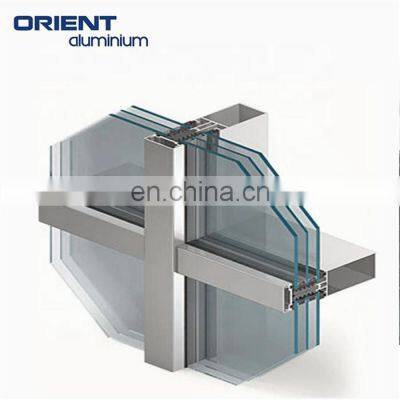 Modern Design Exterior Hidden Top Roof High Quality Building Double Triple Glass Panel Aluminum Glass Curtain Wall System