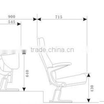 Aluminium Alloy Leg Auditorium Seating With Writing Tablet HJ88A-L photo-4