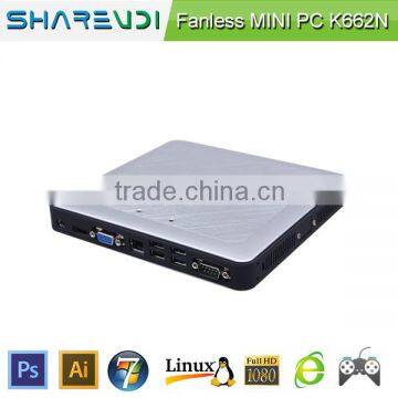 Fanless mini pc ethernet cheap mini nettop pc computer J1900