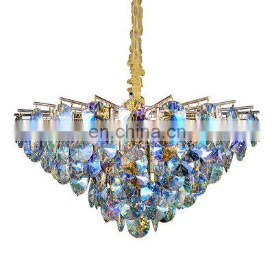 Modern brown -grey crystal Light Fixture Led Pendant Led Chandelier Business Hall Meeting Room lampara colgante Office Lighting