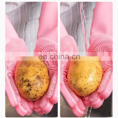 Factory Price Magic 100% Silicone Hand Scrubbing Gloves Dishwashing Cleaning Gloves For Kitchen photo-3