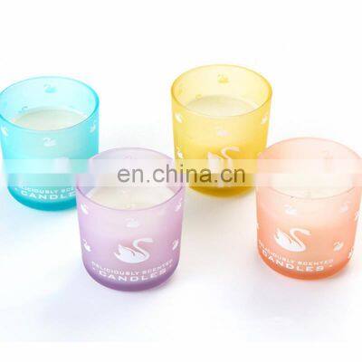 Wholesale Glass Candle Jar Cup Home Decoration Soy Wax Scented Candle Holder Stand Private Label Customized photo-2