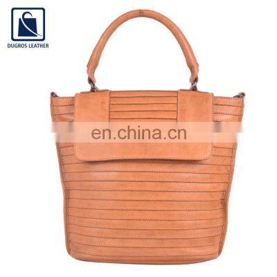 New Designer Swiss Cotton Lining Material Matching Stitching Silver Antique Fittings Genuine Leather Women Handbag for Sale