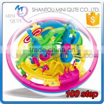 Mini Qute 100 barriers 3D labyrinth maze magical intellect ball kids balance training educational toy 3d puzzle game NO.929