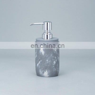 Grey Round Cement Home Decoration Accessories White Pattern Concrete Bathroom Sets photo-5