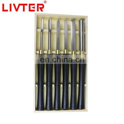 Full Set Of HSS Wood Carving Tools Chisel and Punch With Wooden Handle For Wood Lathe Machine photo-2