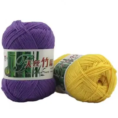 50g colorful crochet textile yarn milk 50% bamboo 50% cotton blend knitted sweater wholesale yarn